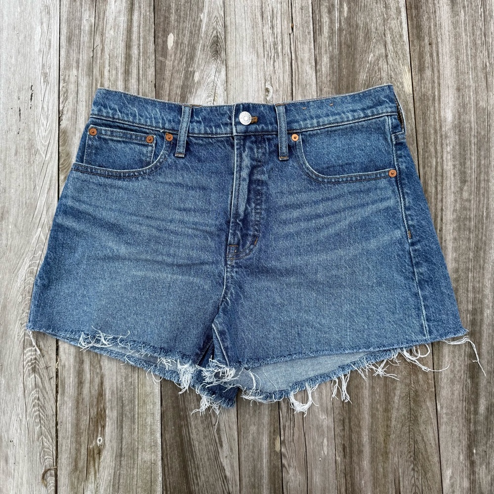 Madewell The Perfect Jean Shorts Size 29 High Rise Frayed Hem Denim - Picture 2 of 8